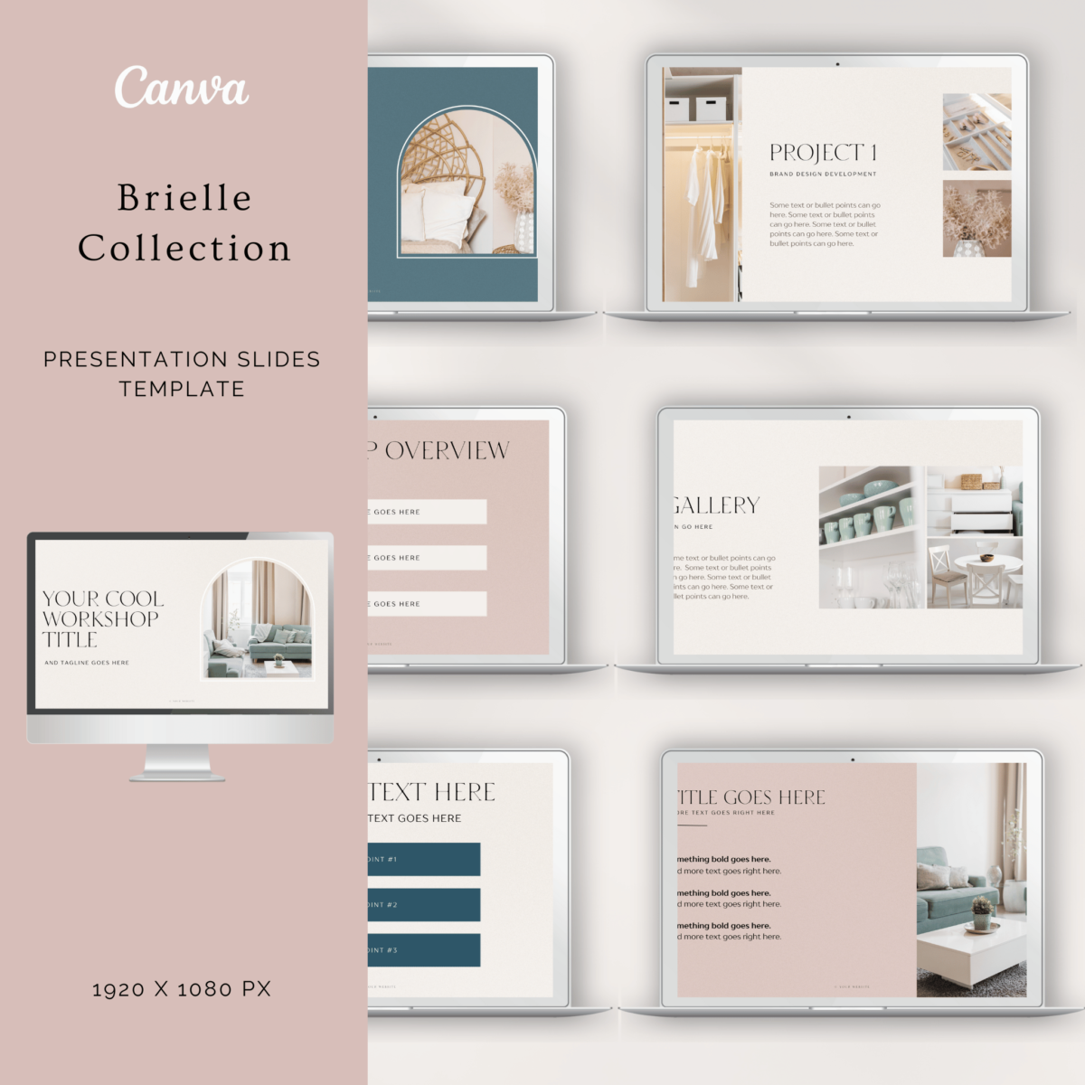 Brielle Bundle Collection of Canva Templates for female entrepreneurs from Creative Luxe Studio